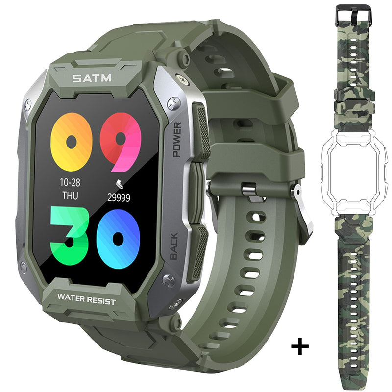 Smartwatch de militar TITAN™ Men - Monitoramento port Fitness IP68 Waterproof Bluetooth SmartWatch compatível com Android e IOS