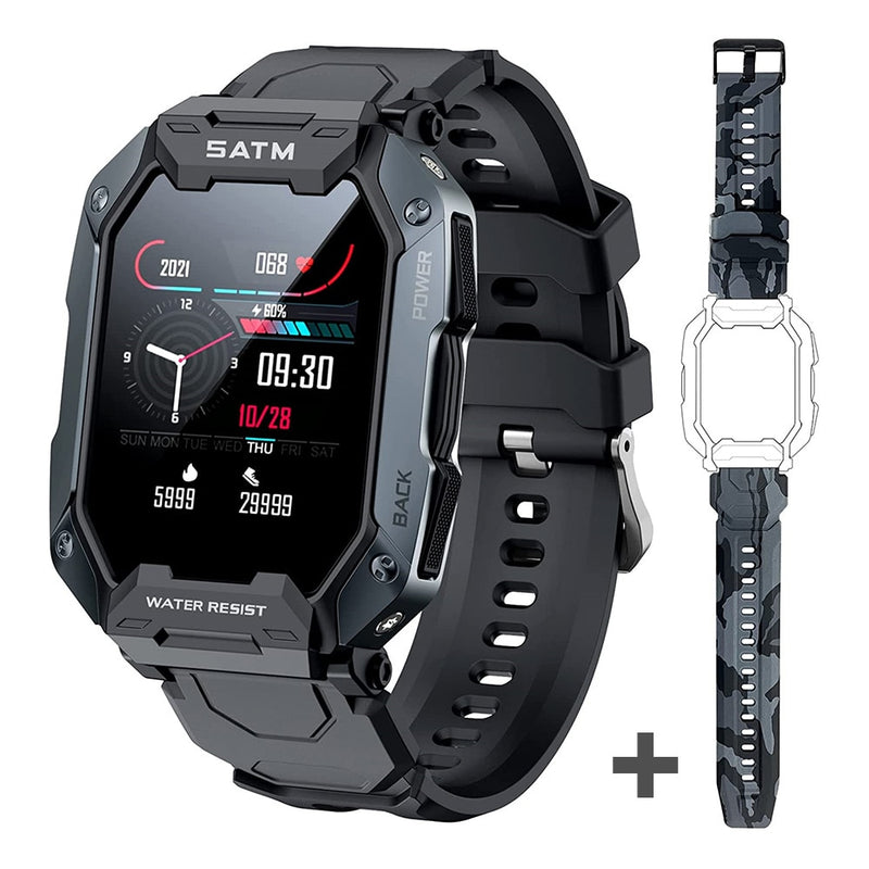 Smartwatch de militar TITAN™ Men - Monitoramento port Fitness IP68 Waterproof Bluetooth SmartWatch compatível com Android e IOS